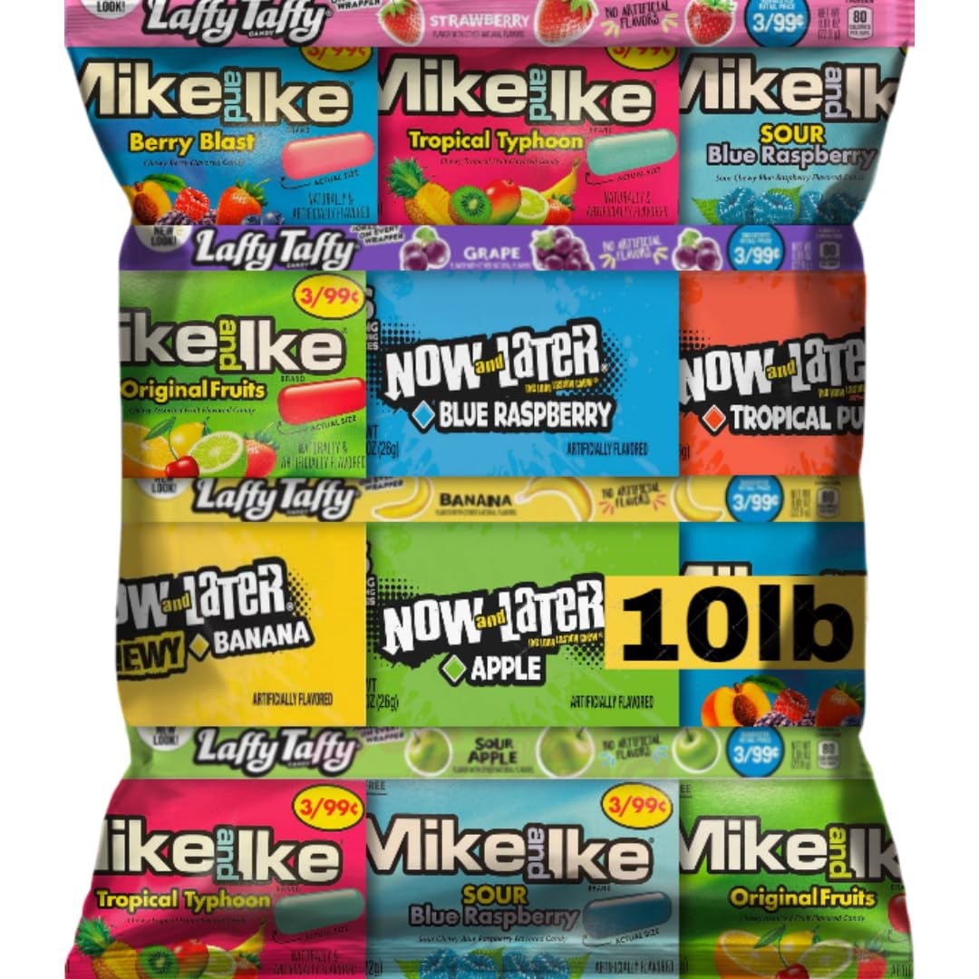 Bulk Candy Mix Variety Pack 10 LB – 192 Count Individually Wrapped Assorted Candy for Parties, Office Snacks, Pinatas, Trick or Treat, Kids Rewards, Goodie Bags, Bulk Assortment