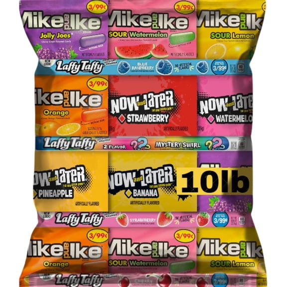 Bulk Candy Mix Variety Pack 10 LB  192 Count Individually Wrapped Assorted Candy, Party Favor, Halloween Treats, Birthday Snacks, Candy Buffet, Classroom Treats