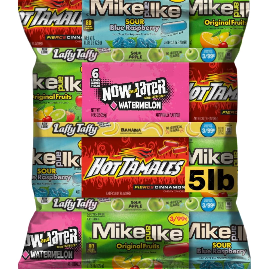 Bulk Candy Mix Variety Pack – 5 lb Bag of 96 Individually Wrapped Assorted Candy for Parties, Events, Office Snacks, Piñatas, Goodie Bags, Treat Bowls & Sharing