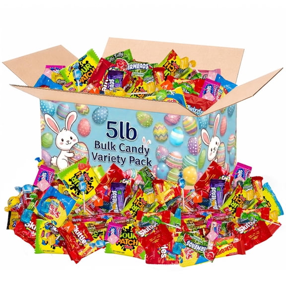 Bulk Candy Variety Pack 5 LB Ultimate Assorted Fruit Flavored Candies, Chews And Gummies, Individually Wrapped Party Candy For Birthdays, Piatas, Classrooms, Office Treats And Everyday Snacking