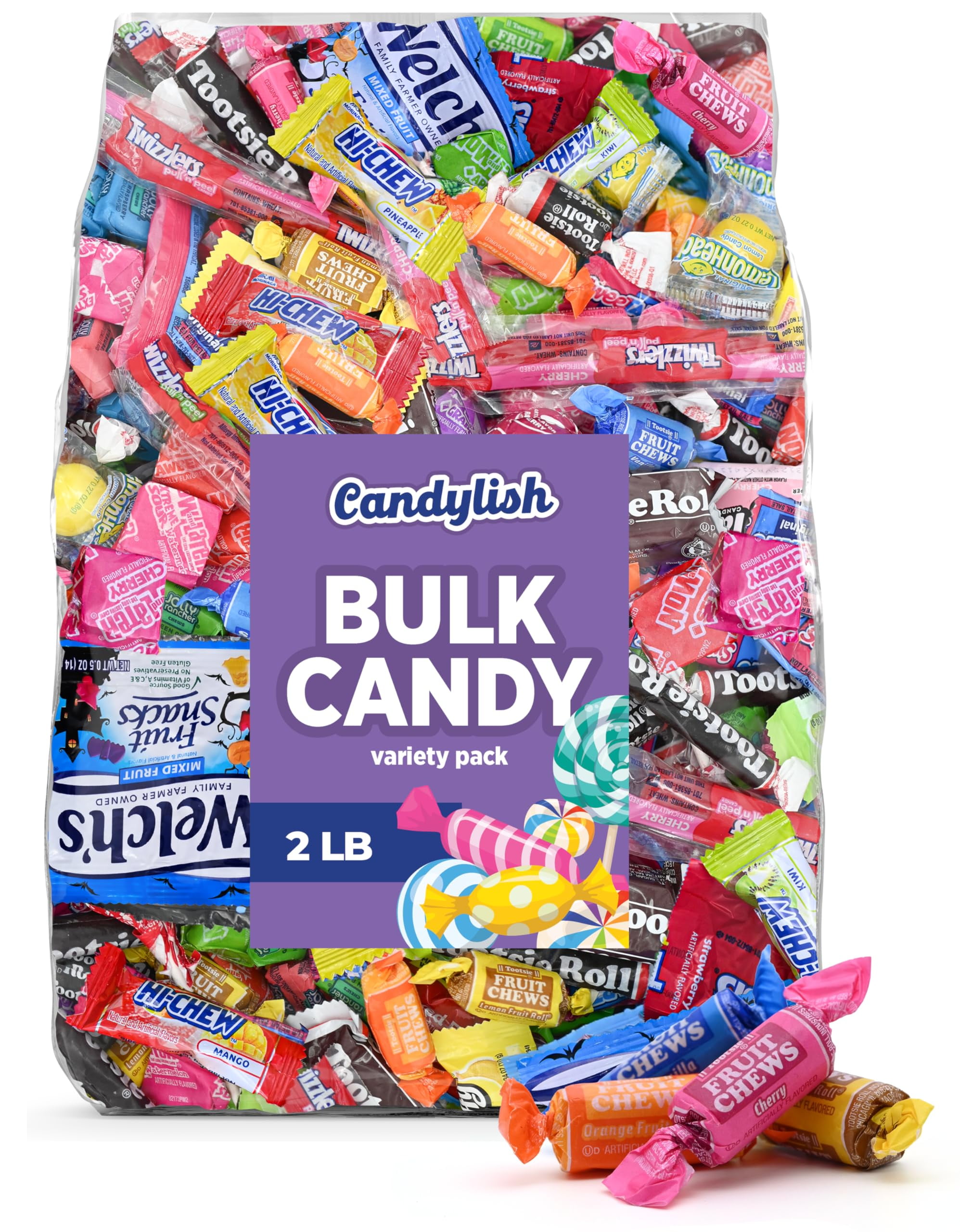 Bulk Candy Variety Pack, DHF10 2 LB Assorted Individually Wrapped