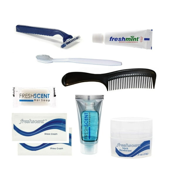 Bulk Case of Wholesale Deluxe Hygiene Kits & Toiletries for Men, Women, Donation, Charity (24 Kits)