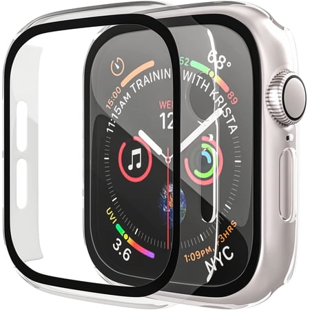 Bulk Cases Compatible with Apple Watch Series 6/SE/Series 5/Series 4 44mm with Built in Tempered Glass Screen Protector, Overall Protective Hard PC Case Ultra-Thin Cover Clear 20 Pack