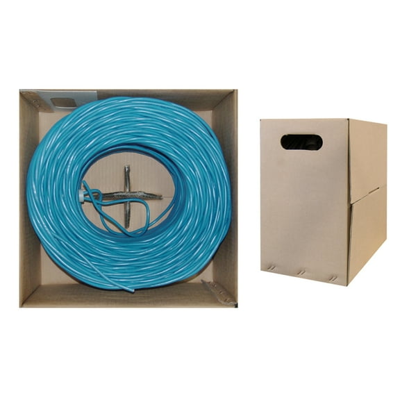 Bulk Cat5e Blue Ethernet Cable, Stranded, UTP (Unshielded Twisted Pair), Pullbox, 1000 foot