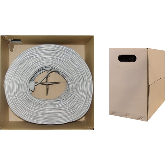 Bulk Cat5e Gray Ethernet Cable, Stranded, UTP (Unshielded Twisted Pair), Pullbox, 1000 foot