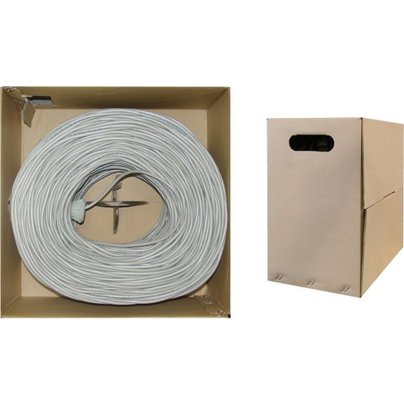 Bulk Cat5e Gray Ethernet Cable, Stranded, UTP (Unshielded Twisted Pair), Pullbox, 1000 foot