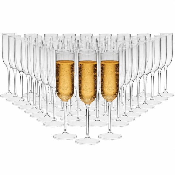 Bulk Clear Plastic Champagne Flutes 4 oz, 50 ct