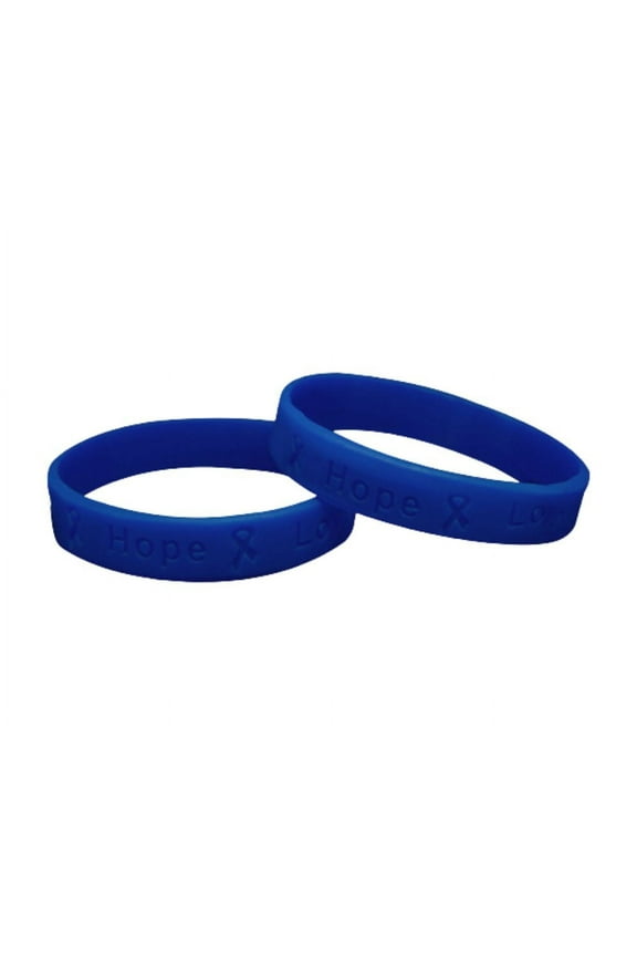 Bulk Colorectal Cancer Awareness Dark Blue Silicone Bracelets (25 Bracelets)