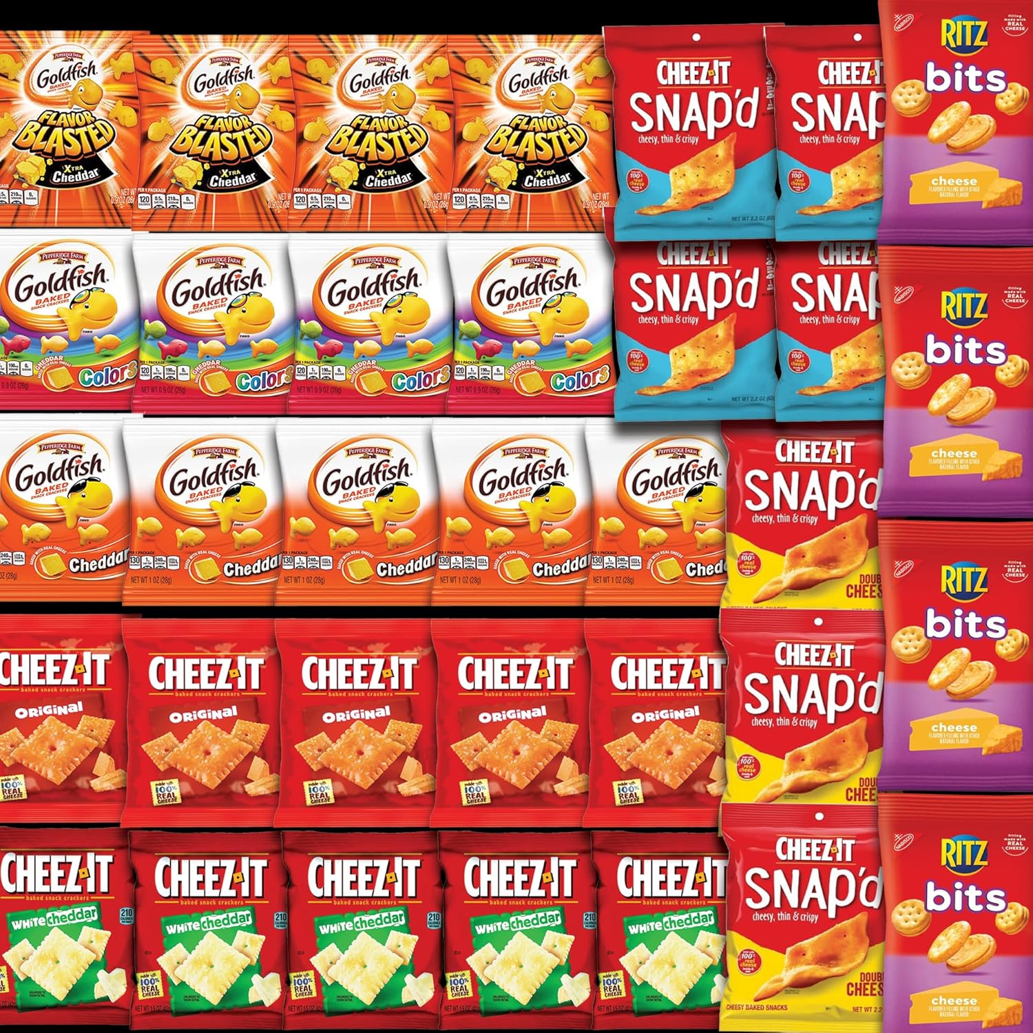 Bulk Crackers Variety Pack with Individually Wrapped Assortment of