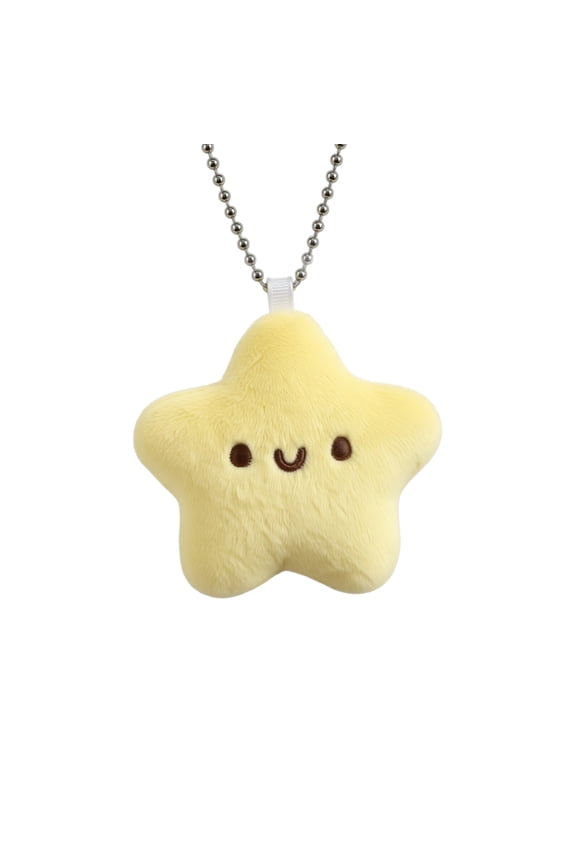 Bulk Cute Yellow Plush Smiling Star Keychain Backpack Pendant,Squeaky Sound Cute Kawaii Healing Keychain