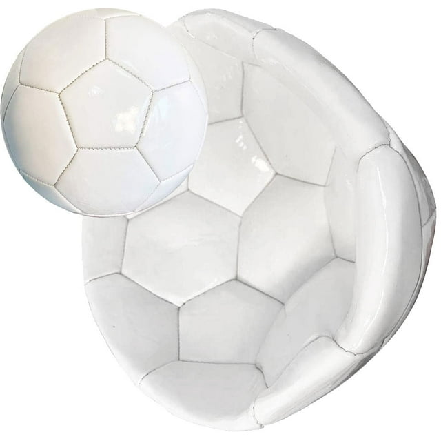 Bulk Deflated White Soccer Ball (Size 5, Deflated/Plain White)