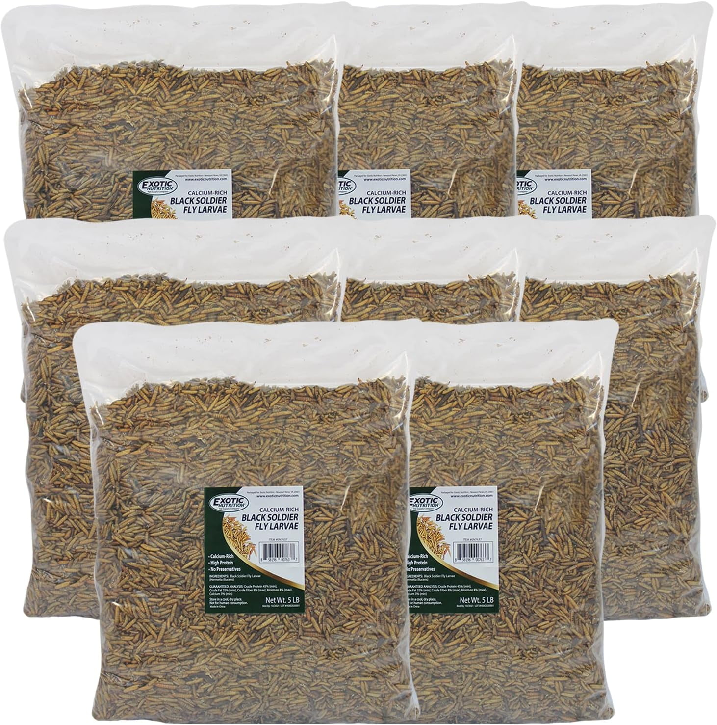 Bulk Dried Black Soldier Fly Larvae (40lb) - High-Calcium Insect Treat