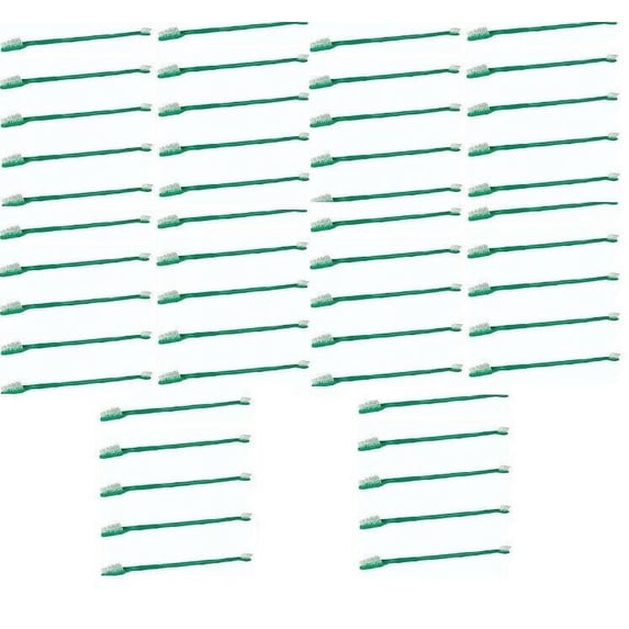 Bulk Dual End Dog & Cat Toothbrushes Pet Oral Health Select Color & Quantity (Green - 50 Pack)