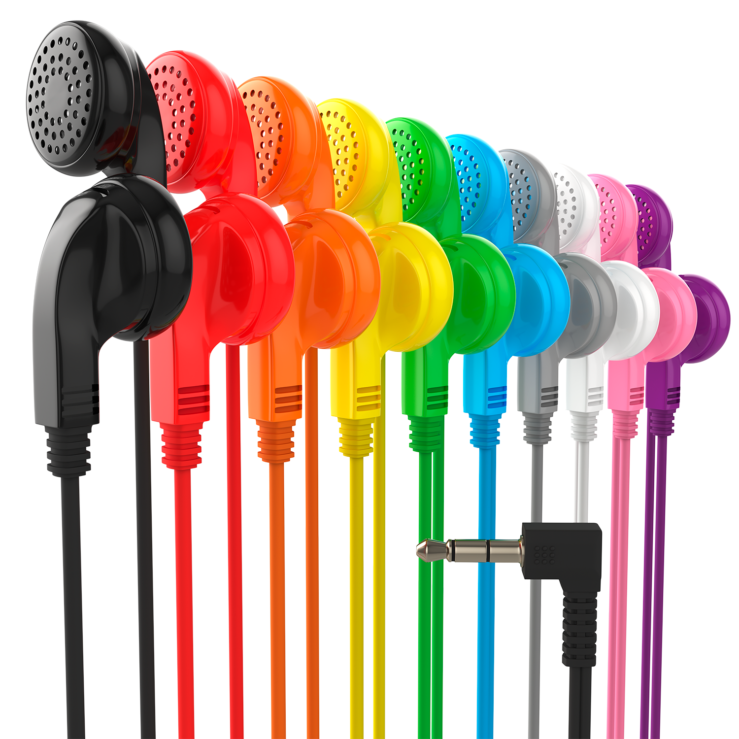 10 Pack Earbuds Headphones - School / Library / Office Supplies Wholesale  Bulk Replacement Earphone Earbuds for Kids, Adults - Individually Bagged  Gift - Assorted Colors 