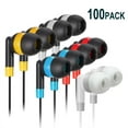 thumbnail image 1 of Bulk Earbuds 100 Pack Multi-color Keewonda Individually Wrapped In Ear Headphones for Schools Classrooms Libraries, 1 of 7