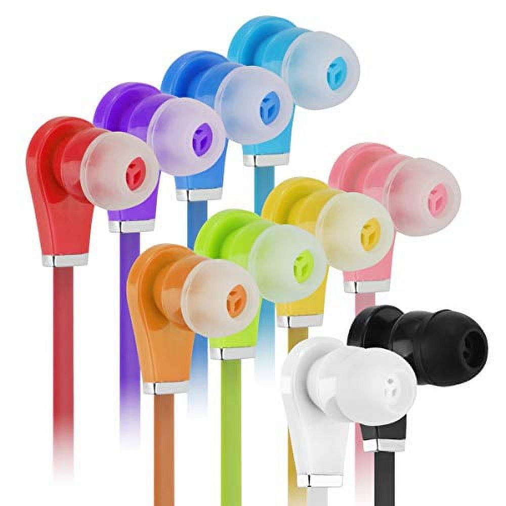 Bulk Earbuds with Microphone Wholesale 10 Pack Earphones Noodle