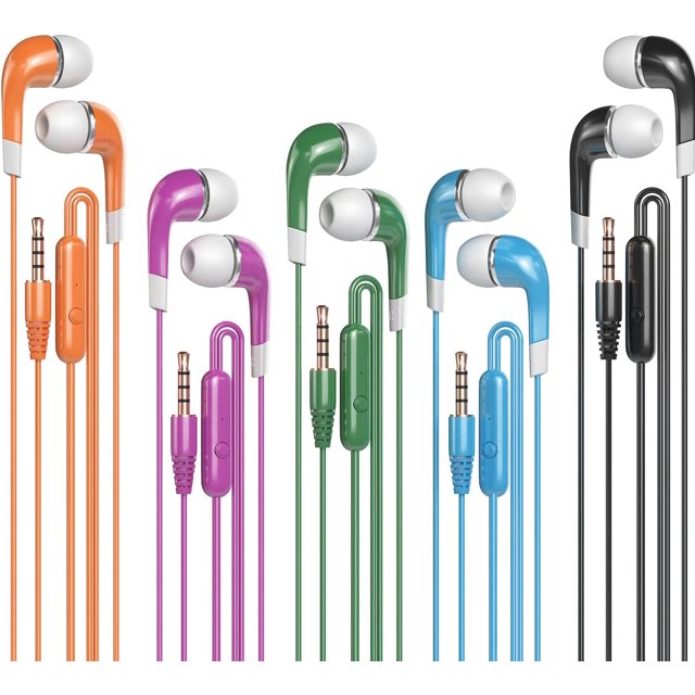 Bulk Earbuds with 10 Pack, Wired Earbuds Earphones Multicolor Headphones with mic for Kids