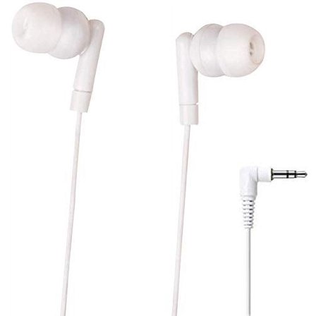 Bulk Economical Childrens Earbuds - 90 Degree 3.5 mm Headphone Plug (Black, 15 Pack)