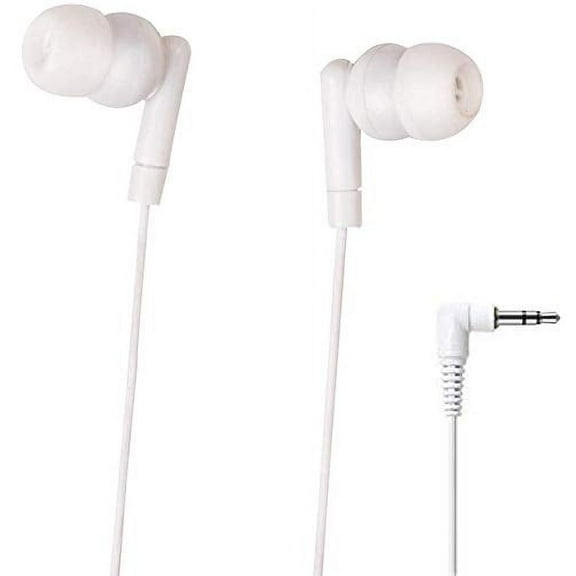 Bulk Economical Childrens Earbuds - 90 Degree 3.5 mm Headphone Plug (Black, 15 Pack)