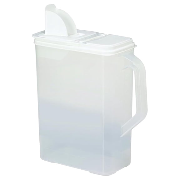 Bulk Food Storage Container - 8 Quart All Purpose Clear & Large Pantry and Kitchen Organization and Storage - Cereal, Flour, Sugar, Rice Dispenser, EZ Grip Handle, Spout (White Lid)