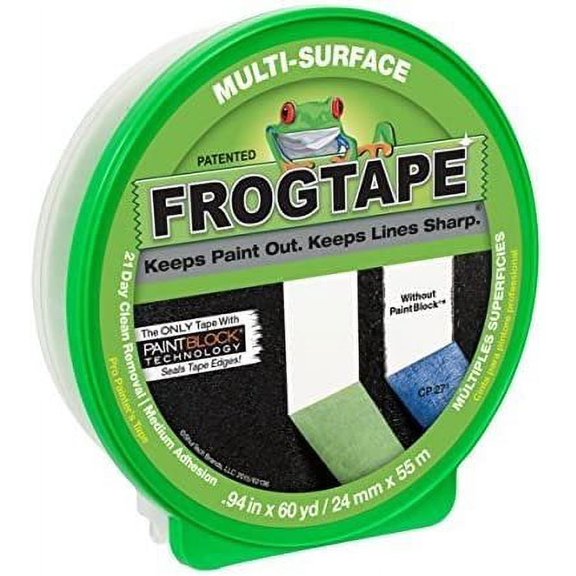 Bulk Frog Tape, Green Multisurface Masking Tape, 0.94"x60yd: Duck Brand 1358463 168 Masking Tape Rolls