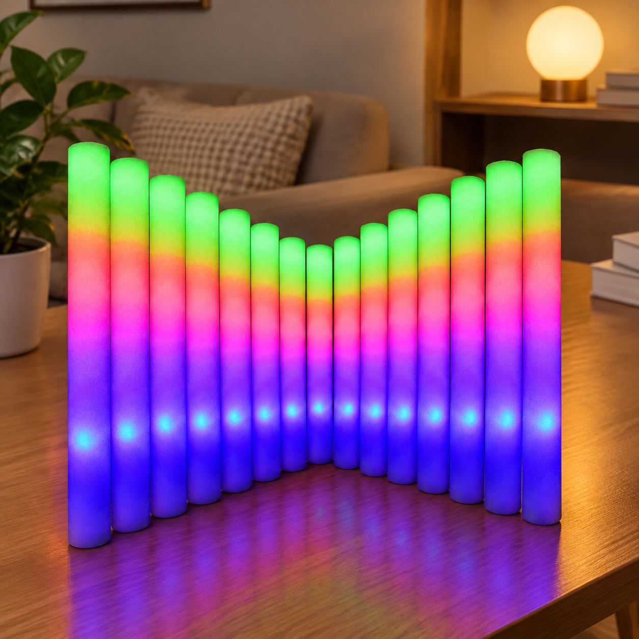 Bulk Glow Foam Sticks, 45 Count Multicolor LED Light Sticks with 3 ...