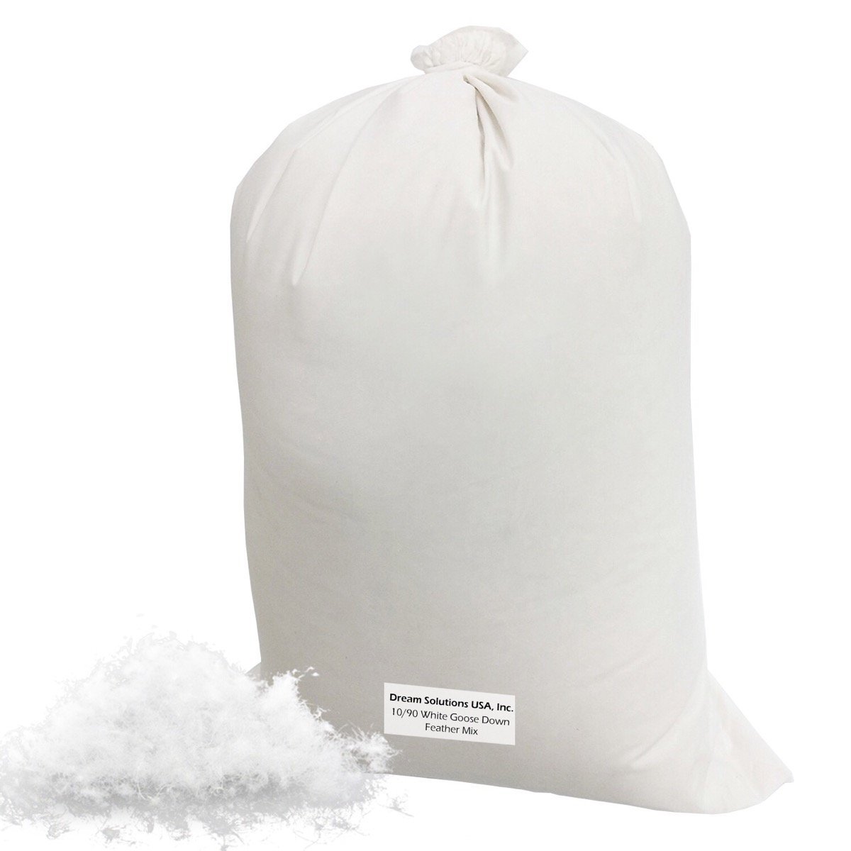 Bulk Goose Down Filling (5 lb.) - 10/90 100% Natural White Down and Feather - Fill Stuffing Comforters, Pillows, Jackets and More - Ultra-Plush Hungarian Softness - Dream Solutions USA Brand