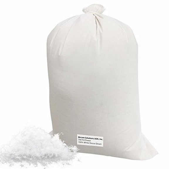 Bulk Goose Down Filling (5 lbs.) 700 Fill Power - 100% Natural White, No Feathers - Fill Comforters, Pillows, Jackets and More - Ultra-Plush Hungarian Softness - Dream Solutions USA Brand