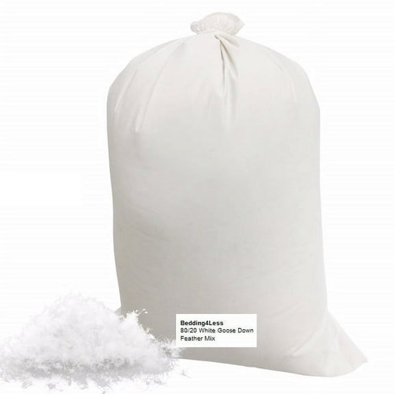 Bulk Goose Down Filling 80/20 (2 lbs) 100% Natural White Down and Feather Fill Stuffing Comforters, Pillows, Cushions, Jackets Ultra Plush Hungarian Softness by Dream Solutions USA Brand