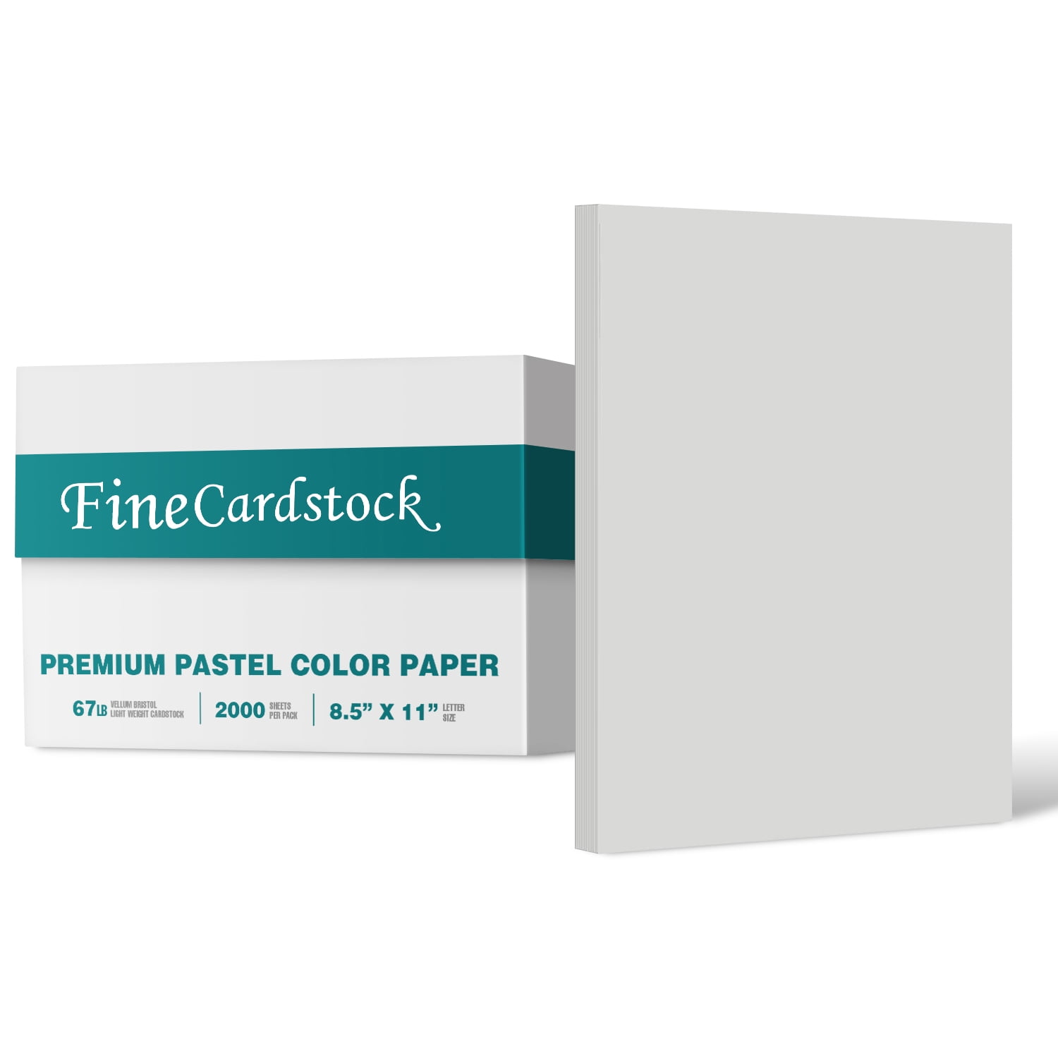 Bulk Gray 8.5" x 11 Inches Card Stock Paper, 67Lb Vellum Bristol Pastel Color Cardstock | Perfect for School and Craft Projects | Box of 2000 Sheets
