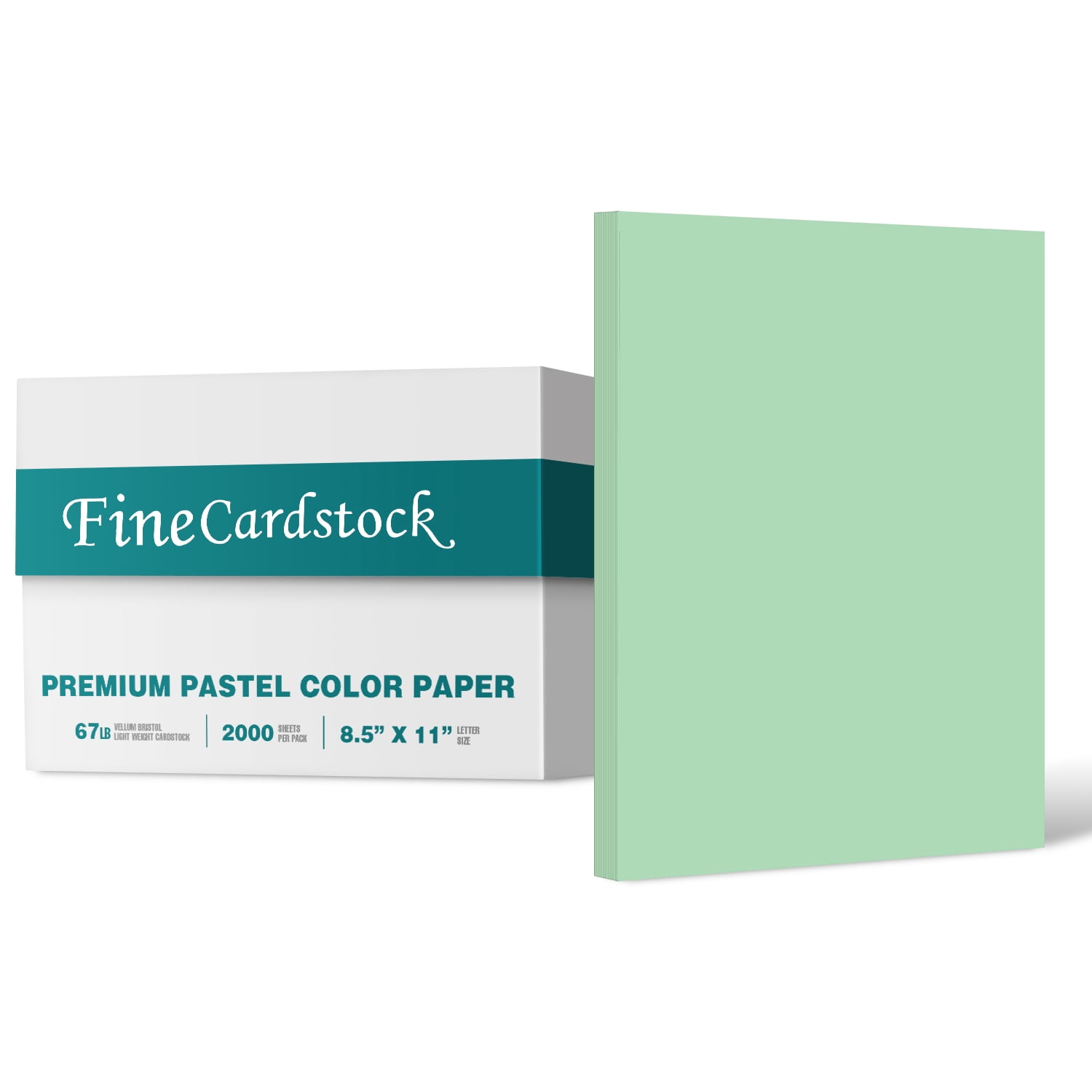 Bulk Green 8.5" x 11 Inches Card Stock Paper, 67Lb Vellum Bristol Pastel Color Cardstock | Perfect for School and Craft Projects | Box of 2000 Sheets