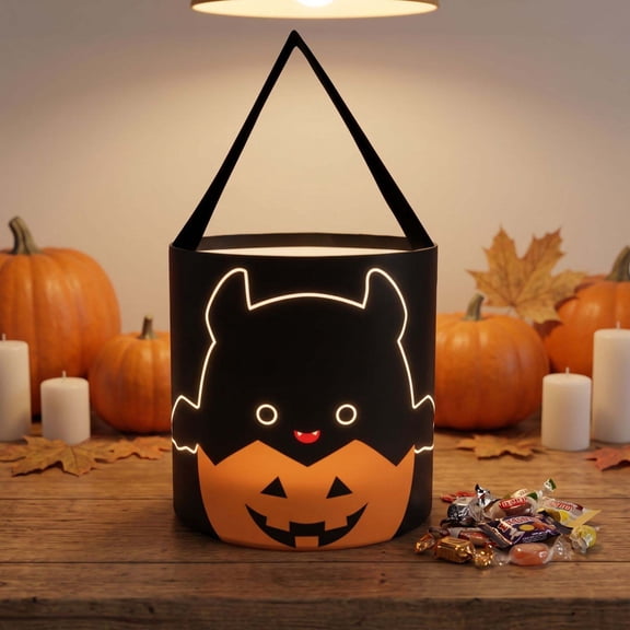 Bulk Halloween Bags LED Light Candy Baskets Light Up Halloween Party Bags Trick or Treat Bucket