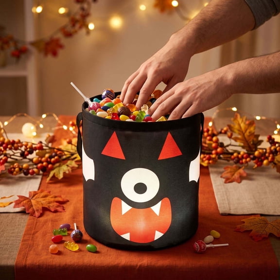 Bulk Halloween Bags LED Light Candy Baskets Light Up Halloween Party Bags Trick or Treat Bucket