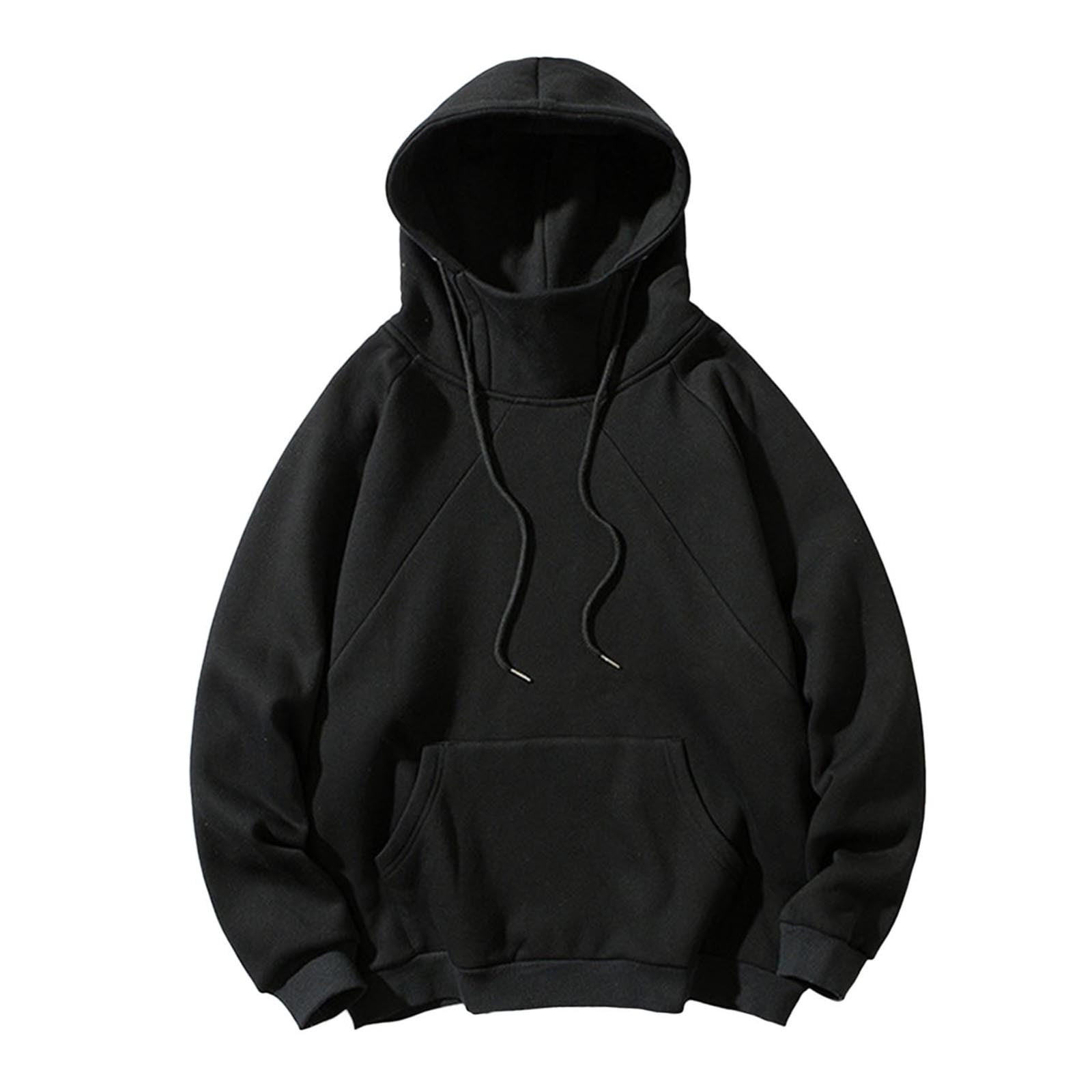 Bulk Hoodie Comfort Wash Sweatshirt Male Casual Solid Turtleneck Hoodies  Long Sleeve Raglan Sleeve Pocket Hooded Blouse Tunic Length Zip up Hoodie  Men - Walmart.com