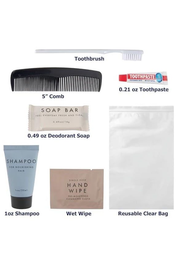 Bulk Hygiene Travel Size Products, 100 Pack of Bulk Hygiene Supplies Kits for Kids, Adults, Distribution, Charity (100 Kits)