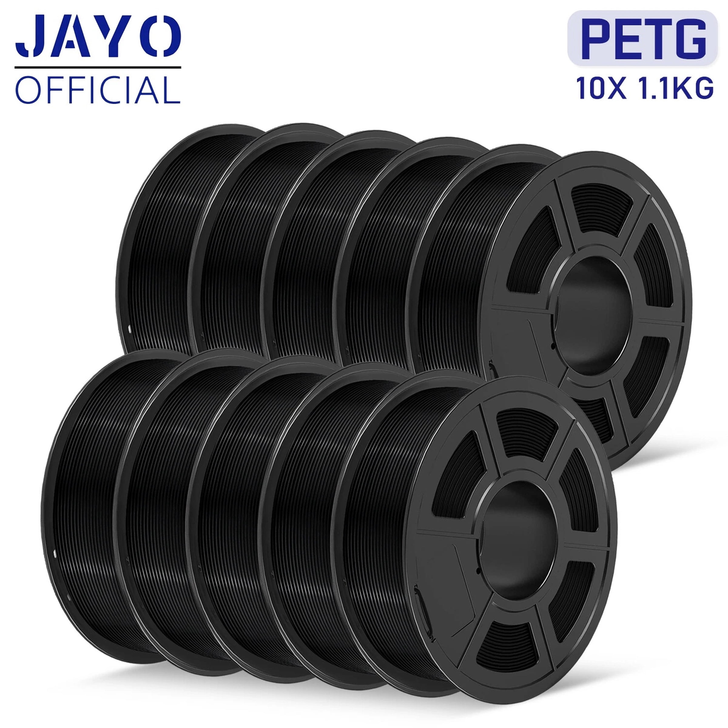 Bulk JAYO 10KG PETG Black 1.75mm Filament 3D Printer 1.1KG Spool Non-brittle CA