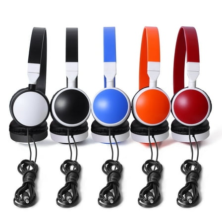 Bulk Kid Headphones 10 Pack Muti-color Keewonda on Ear Headsets Classroom Earbuds for Schools