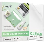 Koala Clear Sticker Paper for Inkjet Printer - 30 Sheets Waterproof Printable Vinyl Sticker Paper - 8.5x11 Inch 95% Transparent Glossy Label for DIY Stickers, Decals