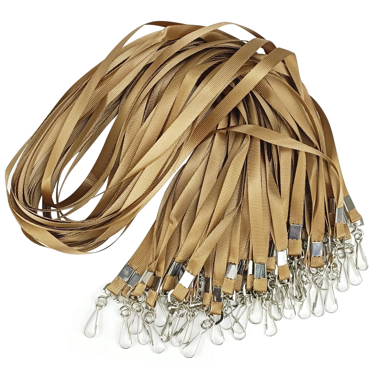 Bulk Lanyards For Id Badges With Swivel Hook Clips Name Tag Lanyard Holder (gold  100 Packs)