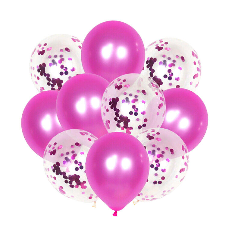 Bulk Lot 12" Confetti Balloons Shiny Latex Happy Birthday Wedding Party