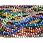 Bulk Lot Of Cats Eye Beads -10 Assorted Colors - 8mm Cats Eye Beads