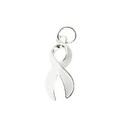THE AWARENESS COMPANY Bulk Lung Cancer White Ribbon Awareness Charms (25 Charms)