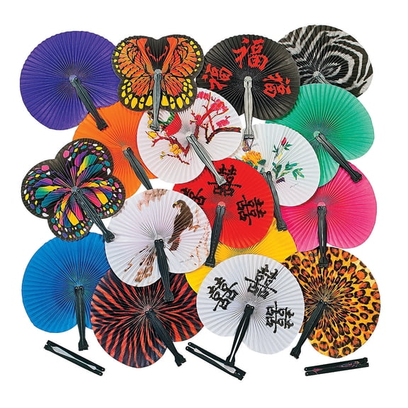 Bulk Mega Folding Hand Fan Assortment, Party Supplies, Party Supplies, 144 Pieces