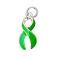 thumbnail image 1 of The Awareness Company Ribbon Green Bracelet Charms, Sterling Silver, 100 Pack, 1 of 2