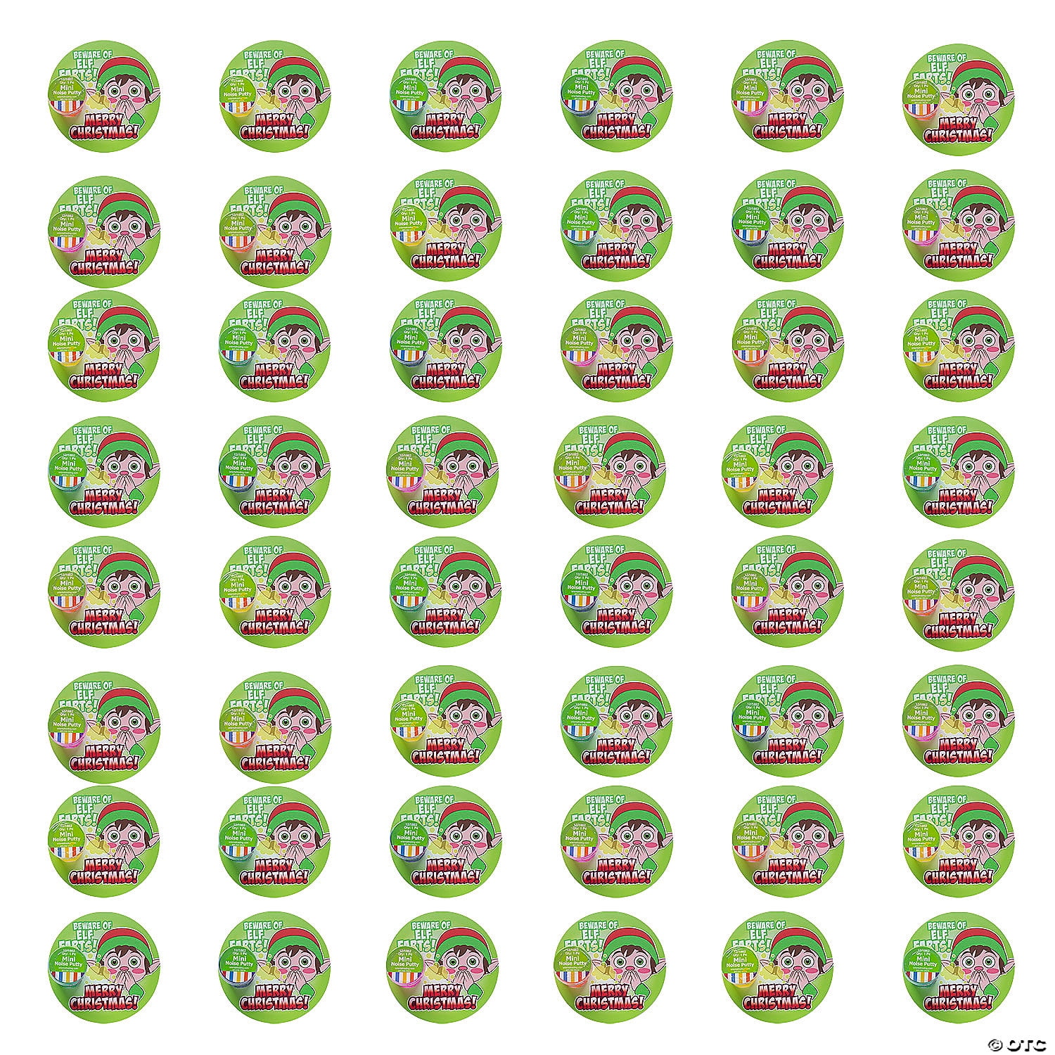 Bulk Mini Noise Putty Christmas Handouts with Card for 48