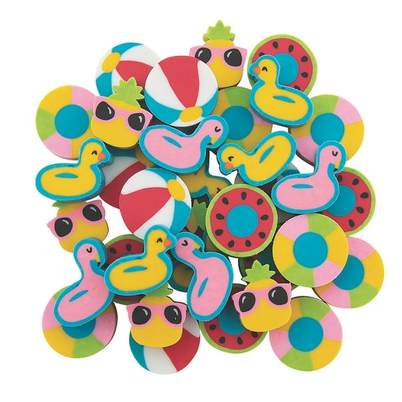 Bulk Mini Pool Party Eraser Assortment, Stationery, Birthday, 300 Pieces