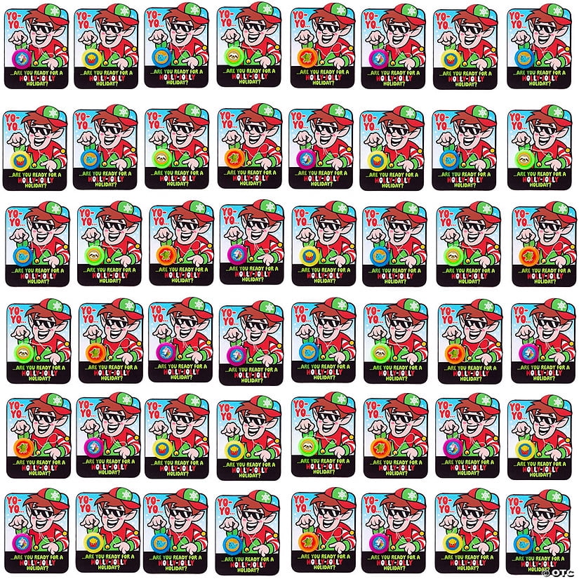 Bulk Mini YoYo Assortment Christmas Handouts with Card for 48