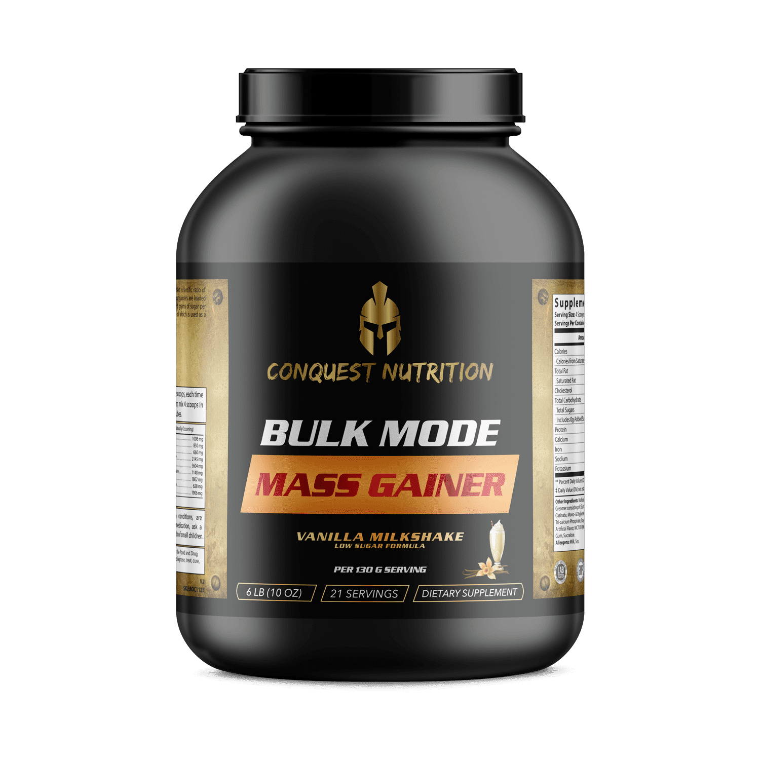 Bulk Mode Mass Gainer Vanilla Milkshake Flavor Low Sugar Formula -  6lbs