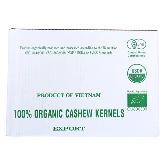 Bulk Nuts Cashews - Organic - Whole - Raw - 25 lbs