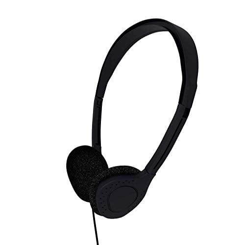 Bulk On-Ear Headphones with 3.5 mm Headphone Plug - 100 Pack - Black